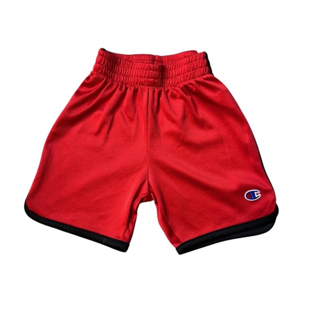 Champion Shorts Kids Size 4 Red Mesh Athletic Activewear Contrast Trim Logo